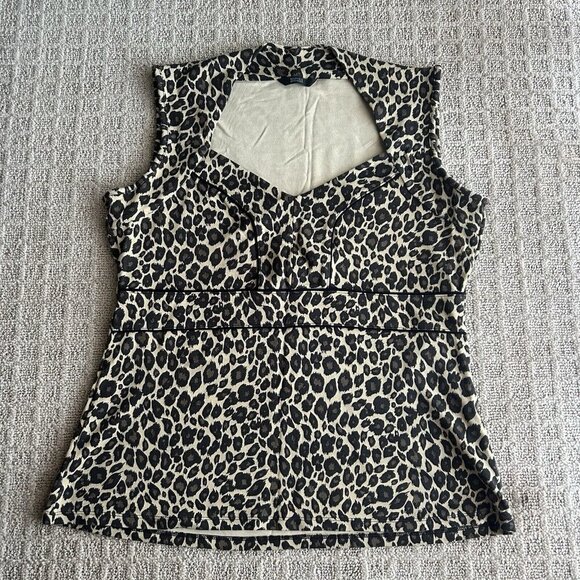 Marks & Spencer Womens Size UK 18 Cheetah Tank Top Shirt Y2K Retro - Picture 1 of 8